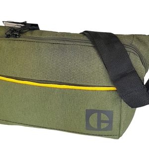 Borseta CATERPILLAR Code - Hex Parkour, material 420D hexagonal, buzunar cu fermoar - verde masliniu