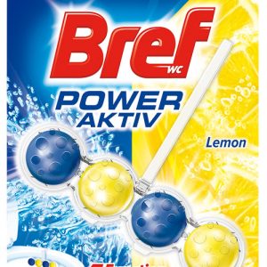 BREF Power Aktiv Lemon, odorizant solid pentru toaleta, bilute - 50 grame