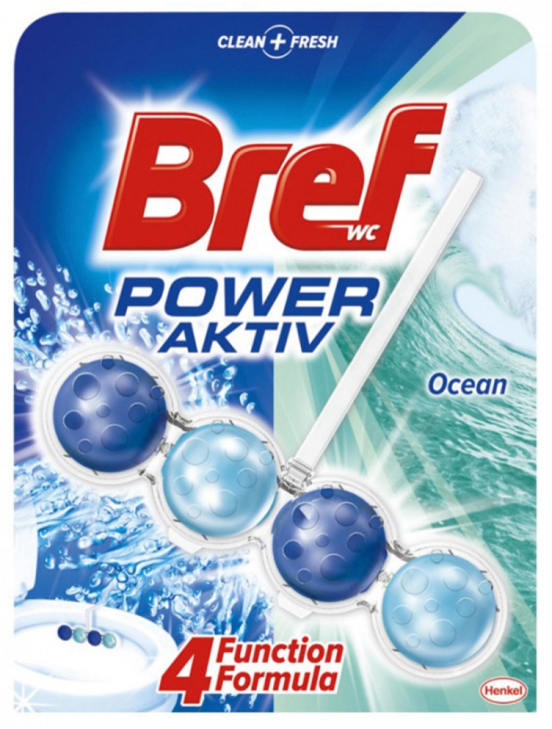 BREF Power Aktiv Ocean, odorizant solid pentru toaleta, bilute - 50 grame