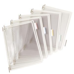 Buzunare prezentare pentru display, A4, (10 buc/set), rama metalica, DJOIS - cristal