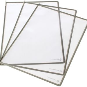 Buzunare prezentare pentru display, A4, (10 buc/set), rama metalica, DJOIS - gri