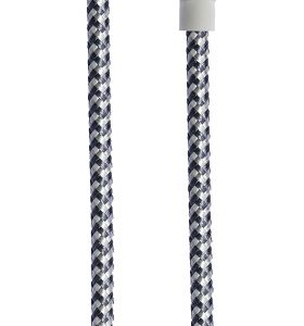 Cablu date GRIXX - 8-pin to USB Apple MFI License, impletit, lungime 3m - gri/alb