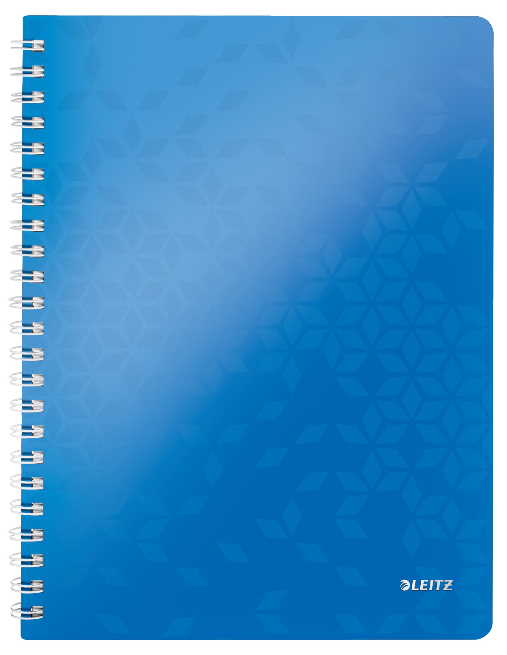 Caiet de birou LEITZ WOW, PP, FSC, reciclabil, A4, 80 coli, cu spira, matematica, albastru