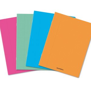 Caiet A4, 36 file - 80g/mp, liniat stanga, coperta PP transparent color, AURORA - matematica