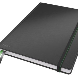 Caiet de birou Leitz Complete, coperta dura, FSC, reciclabil, A4, 80 coli, dictando, negru