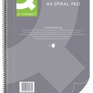 Caiet cu spirala, A4, 80 file - 70g/mp, 4 perf., coperti carton, Q-Connect - dictando