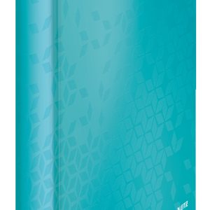 Caiet mecanic LEITZ WOW, carton laminat, partial reciclat, FSC, A4, mecanism 2DR, inel 25 mm, turcoa