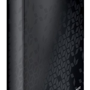 Caiet mecanic Leitz WOW, carton laminat, partial reciclat, FSC, A4, mecanism 2DR, inel 25 mm, negru