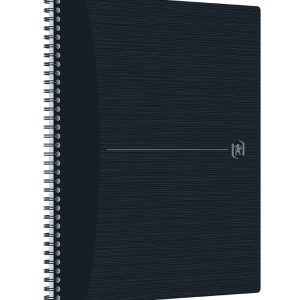 Caiet cu spirala, OXFORD Origins, A4+, 70 file-90g/mp, Scribzee, coperta PP neagra - dictando