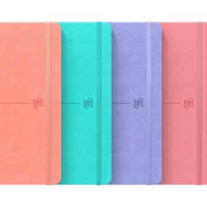 Caiet cu elastic, OXFORD Signature Smart Journal, A5, 80 file-90g/mp, Scribzee, dictando - pastel co