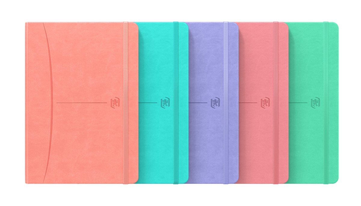 Caiet cu elastic, OXFORD Signature Smart Journal, A5, 80 file-90g/mp, Scribzee, mate - pastel colors