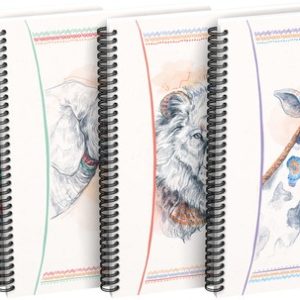 Caiet cu spirala, OXFORD Boho Spirit, A6, 50 file-90g/mp, Scribzee, coperta carton assorted design-m