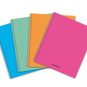 Caiet cu spirala, A5, 60 file - 80g/mp, coperta PP transparent color, AURORA - dictando