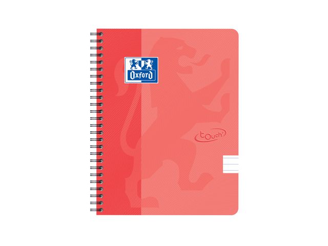 Caiet cu spirala, OXFORD School Touch, A5, 70 file-90g/mp, 4 perf, coperta carton orange - dictando