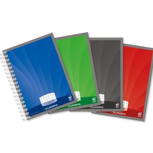 Caiet cu spirala, A6, 50 file - 90g/mp, coperti carton lucios, AURORA Mano - matematica