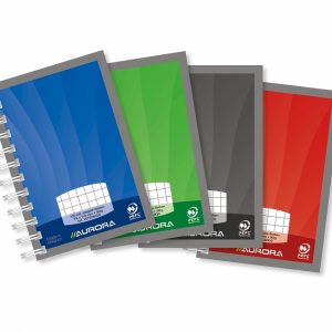 Caiet cu spirala, A7, 50 file - 90g/mp, coperti carton lucios, AURORA Mano - matematica