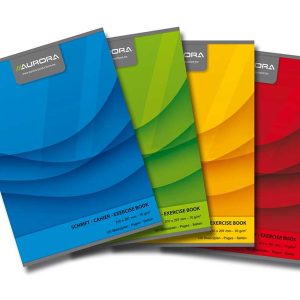 Caiet A4, 60 file - 70g/mp, liniat stanga, coperta carton color, AURORA Office - dictando