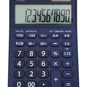 Calculator de birou, 10 digits, 149 x 100 x 27 mm, dual power, SHARP EL-M335BBL - bleumarin