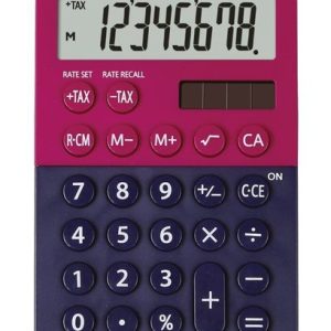 Calculator de birou, 8 digits, 120 x 76 x 23 mm, dual power, SHARP EL-760RBRB - rosu/bleumarin