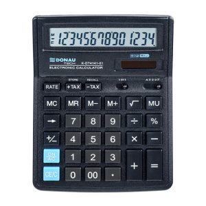 Calculator de birou, 14 digits, 193 x 143 x 38 mm, DonauTech DT4141- negru