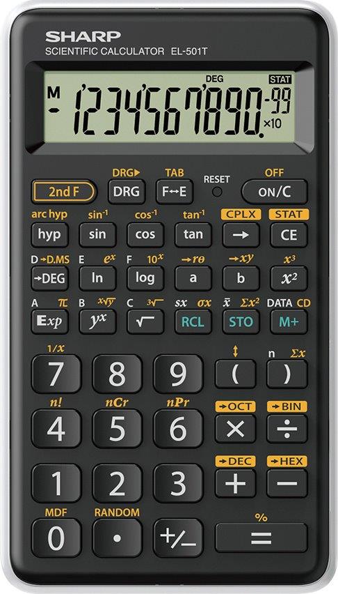 Calculator stiintific, 10 digits, 131 functii, 144 x 75 x 10 mm, SHARP EL-501TBWH - negru/alb