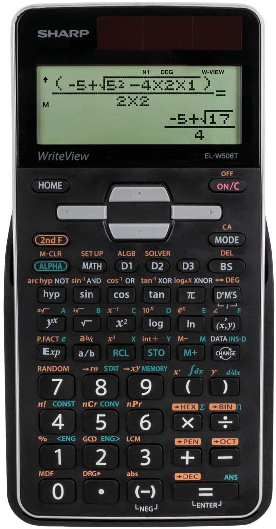 Calculator stiintific, 16 digits, 640 functii, 161x80x15 mm, dual power, SHARP EL-W506TBSL - argint