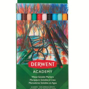 Carioci pe baza de apa DERWENT Academy, 20 buc/set, diverse culori