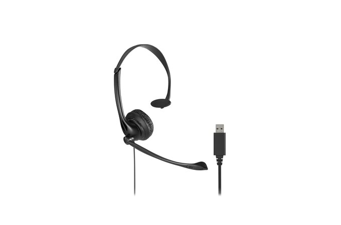 Casti Kensington, reglabile, microfon cu anulare sunet inclus, control volum, conexiune cablu USB-A