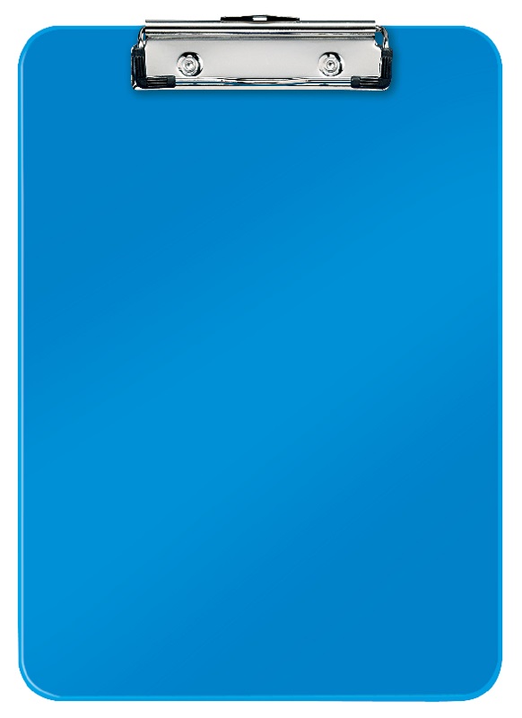 Clipboard LEITZ WOW, simplu, PS, A4, 100 coli, albastru