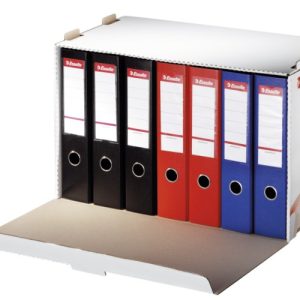 Container arhivare Esselte Standard, pt biblioraft, deschidere frontala,carton,100% reciclat,FSC,alb