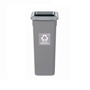 Cos plastic reciclare selectiva, capacitate 20l, PLAFOR Fit - gri cu capac gri - altele