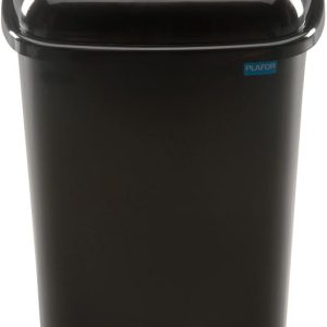Cos plastic reciclare selectiva, capacitate 90l, PLAFOR Quatro - negru cu capac negru - altele