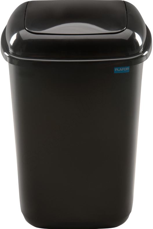 Cos plastic reciclare selectiva, capacitate 90l, PLAFOR Quatro - negru cu capac negru - altele