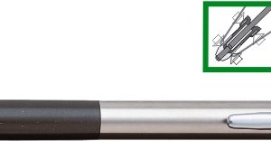 Creion mecanic metalic PENAC Pepe, rubber grip, 0.5mm, varf metalic - accesorii negre