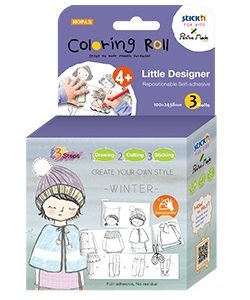 Cutie creativa cu role pentru colorat, 3 buc/set, Stick"n Little Designer - iarna