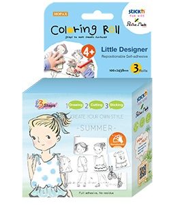 Cutie creativa cu role pentru colorat, 3 buc/set, Stick"n Little Designer - vara