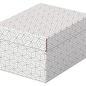 Cutie depozitare Esselte Recycled, carton, 100% reciclat, FSC, 25x20x15 cm, cu capac, 3 buc/set, alb