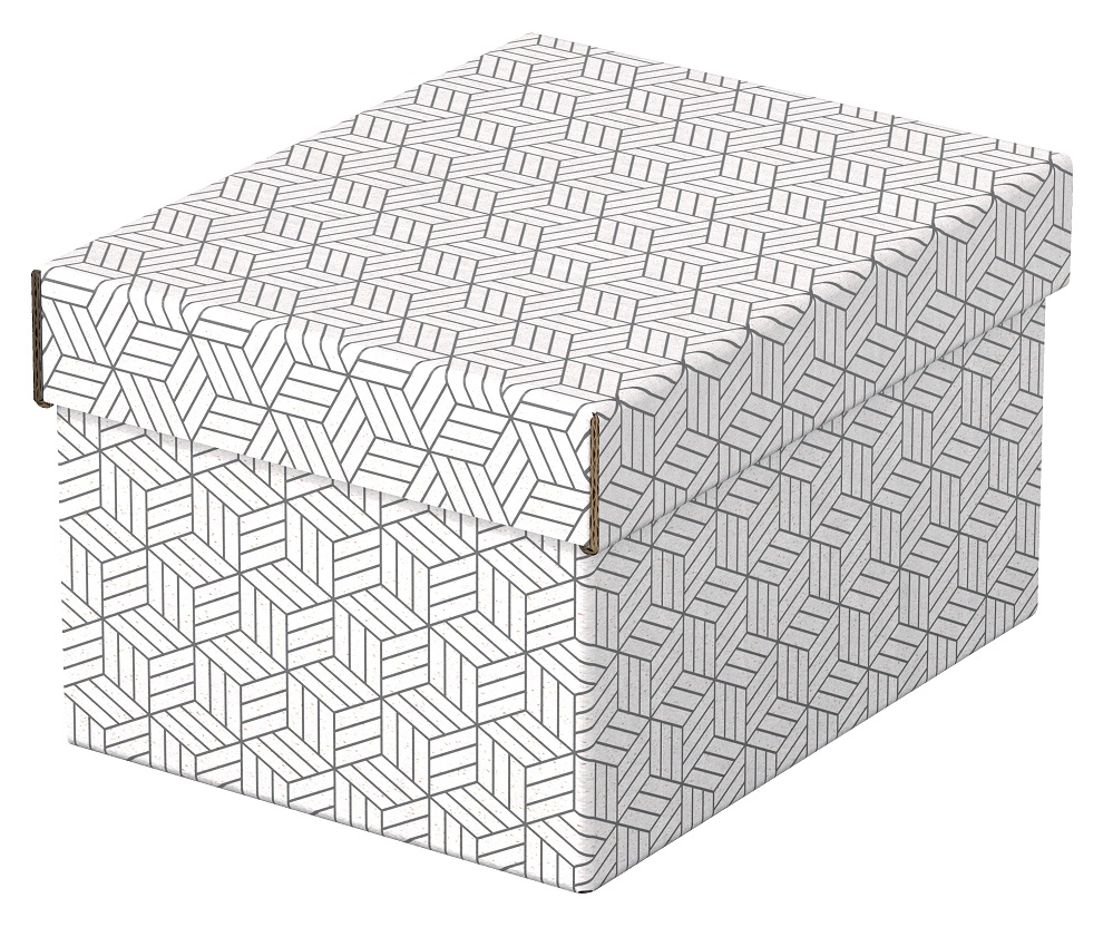 Cutie depozitare Esselte Recycled, carton, 100% reciclat, FSC, 25x20x15 cm, cu capac, 3 buc/set, alb