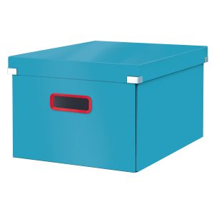 Cutie depozitare LEITZ Cosy Click & Store, carton laminat, pliabila, cu capac si maner, 28x20x37 cm,