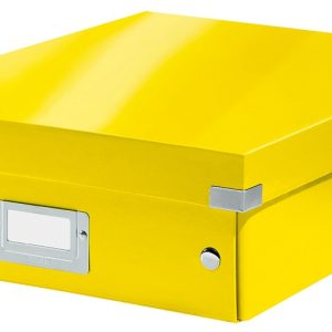 Cutie depozitare LEITZ WOW Click & Store Organizer, carton laminat, medie, galben