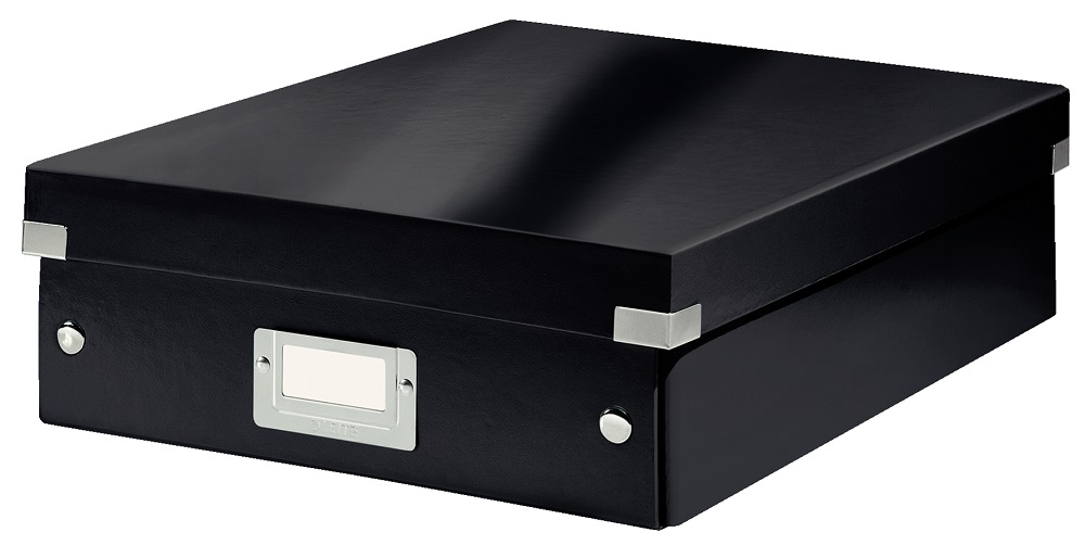 Cutie depozitare LEITZ WOW Click & Store Organizer, carton laminat, medie, negru