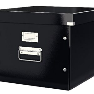 Cutie depozitare LEITZ WOW Click & Store, pentru 15 dosare suspendabile, carton laminat, negru