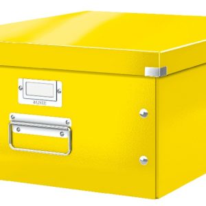 Cutie depozitare LEITZ WOW Click & Store, carton laminat, mare, galben