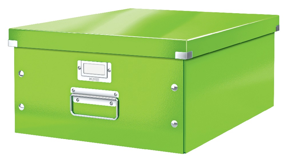 Cutie depozitare LEITZ WOW Click & Store, carton laminat, mare, verde