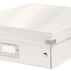 Cutie depozitare LEITZ WOW Click & Store Organizer, carton laminat, medie, alb