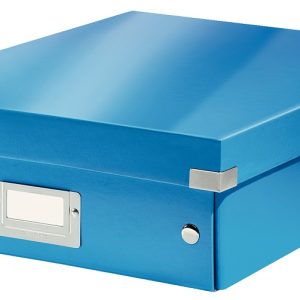 Cutie depozitare LEITZ WOW Click & Store Organizer, carton laminat, medie, albastru