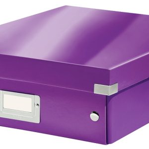 Cutie depozitare LEITZ WOW Click & Store Organizer, carton laminat, medie, mov