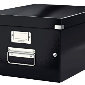 Cutie depozitare LEITZ WOW Click & Store, carton laminat, medie, negru