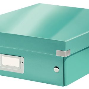 Cutie depozitare LEITZ WOW Click & Store Organizer, carton laminat, medie, turcoaz