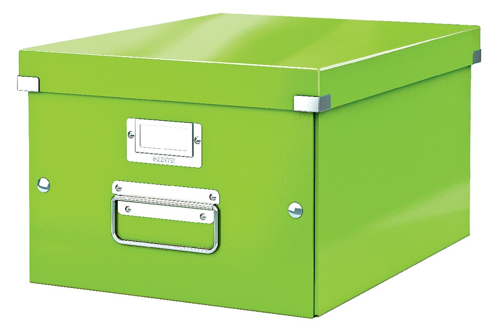 Cutie depozitare LEITZ WOW Click & Store, carton laminat, medie, verde